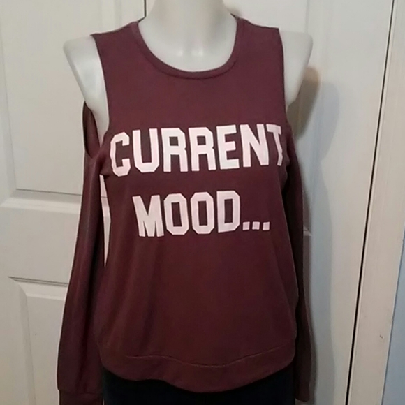 Cold Shoulder Graphic COSMIC LOVE Sweatshirt - Picture 2 of 6